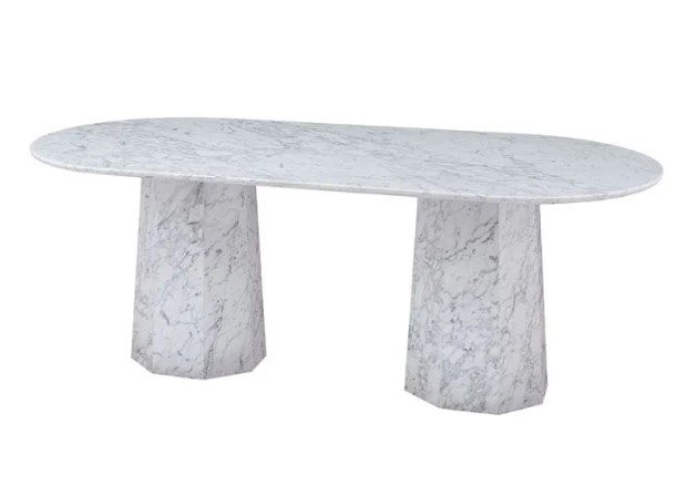 dining table - Giovanni Oval Marble Dining Table 